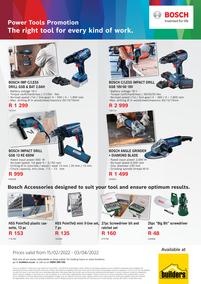 Builders Bosch : Power Tools Promotion (15 February - 3 April 2022)