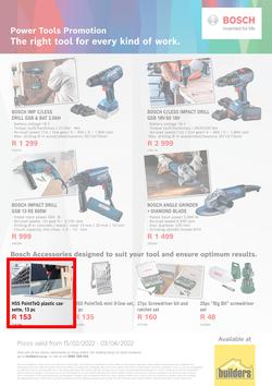 Builders Bosch : Power Tools Promotion (15 February - 3 April 2022), page 1