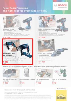 Builders Bosch : Power Tools Promotion (15 February - 3 April 2022), page 1