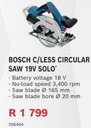 Bosch C/Less Circular Saw 19V Solo