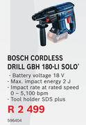 Bosch Cordless Drill GBH 180-LI Solo