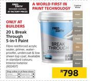 Fired Earth 20Ltr Break Through 5 In 1 Paint