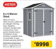 Keter 6 x 5 Manor Shed 