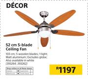 Decor 52cm 5 Blade Ceiling Fan