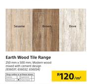 Earth Wood Tile Range 250mm x 500mm-Per Sqm