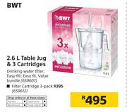 BWT 2.6L Table Jug & 3 Cartridges