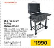 Megamaster 560 Premium Trolley Charcoal Grill-1180mm x 560mm x 1080mm