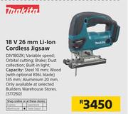 Makita 18V 26mm Li-Ion Cordless Jigsaw