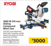 Ryobi 1800W 210mm Sliding Compound Mitre Saw Css-210