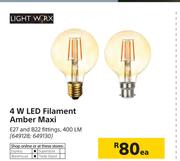 Light Worx 4W LED Filament Amber Maxi-Each