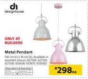 Design House Metal Pendant-130cm(h) x 16cm(d) Each