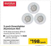 Eurolux 3-Pack Downlighter Aluminium Rim-Per Pack