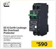 CBI 63 A Earth Leakage No Overload Protector