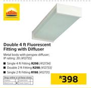 Radiant Double 4ft Fluorescent Fitting With Diffuser