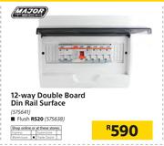 Major 12 Way Double Board Din Rail Surface