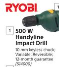 Ryobi 500W Handyline Impact Drill-Each