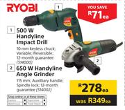 Ryobi 500W Handyline Impact Drill-Each