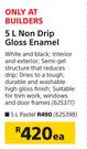 Fired Earth Modo 5Ltr Non Drip Gloss Enamel(White & Black)-Each