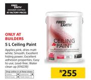 Fired Earth 5Ltr Ceiling Paint