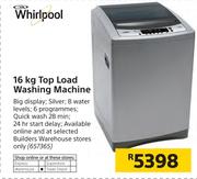 Whirlpool 16kg Top Load Washing Machine