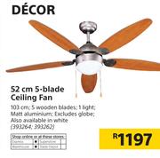 Decor 52cm 5 Blade Ceiling Fan