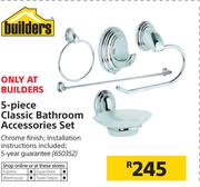 Builders 5 Piece Classic Bathroom Accessories Set
