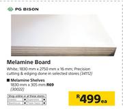 PG Bison Melamine Board White-Each