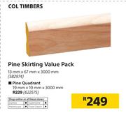 Col Timbers Pine Quadrant 19mmX19mmX3000mm