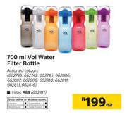 700ml Vol Water Filter Bottle Assorted Colours-Each