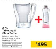 2.7Ltr Table Jug & Glass Bottle