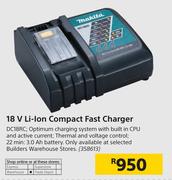 Makita 18V Li-Ion Compact Fast Charger