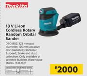 Makita 18V Li-Ion Cordless Rotary Random Orbital Sander