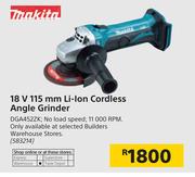 Makita 18V 115mm Li-Ion Cordless Angle Grinder