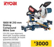 Ryobi 1800W 210mm Sliding Compound Mitre Saw