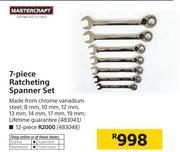 Mastercraft 7 Piece Ratcheting Spanner Set