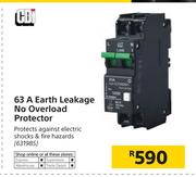CBI 63 A Earth Leakage No Overload Protector