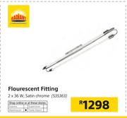 Radiant Flourescent Fitting 2X36W Satin Chrome