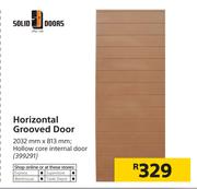 Solid Doors Horizontal Grooved Door 2032mmX813mm