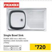 Franke Single Bowl Sink PLN611