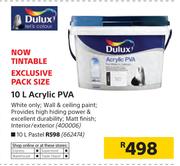 Dulux 10Ltr Acrylic PVA (Pastel)