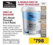 Fired Earth 20Ltr Break Through 5 In 1 Paint