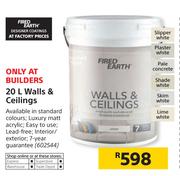 Fired Earth 20Ltr Walls & Ceilings