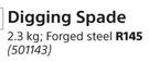 Builders Digging Spade 2.3Kg, Forged Steel