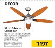 Decor 52cm 5 Blade Ceiling Fan