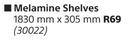 PG Bison Melamine Shelves-1830mm x 305mm