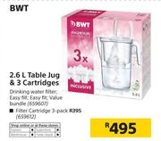 BWT 2.6L Table Jug & 3 Cartridges