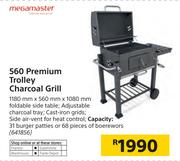 Megamaster 560 Premium Trolley Charcoal Grill-1180mm x 560mm x 1080mm