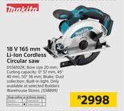 Makita 18V 165mm Li-Ion Cordless Circular Saw