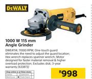 Dewalt 1000W 115mm Angle Grinder