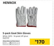Hennox 5 Pack Goat Skin Gloves
